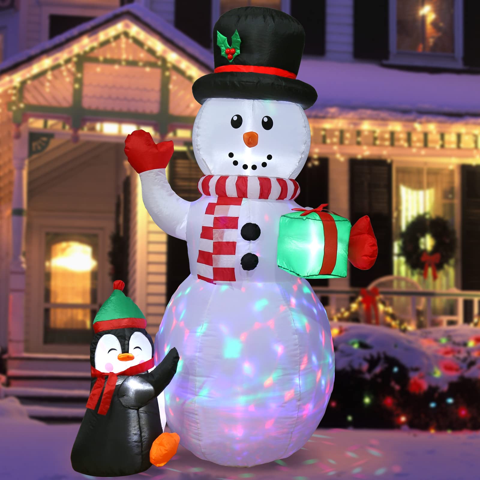 Quntis Inflatable Outdoor Christmas Inflatables for Christmas Decoration, 1.8M Giant Inflatable Snowmen