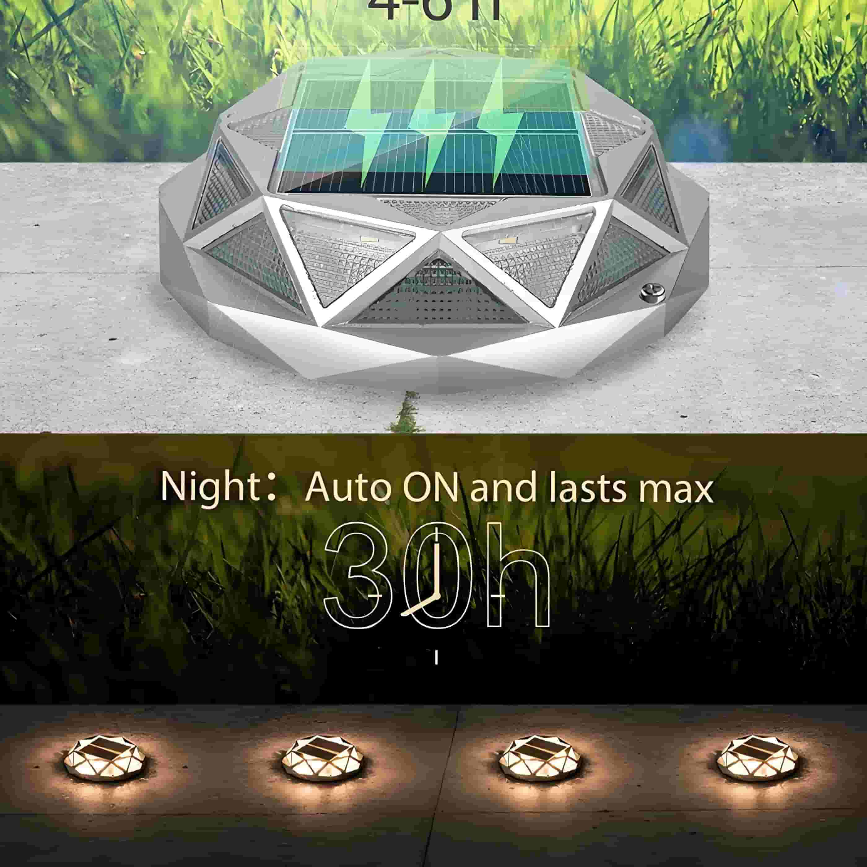 Solar Deck Lights , Solar Driveway Lights Outdoor Waterproof for Road Markers Driveway Sidewalk Pathway Garden Lake Boat Dock