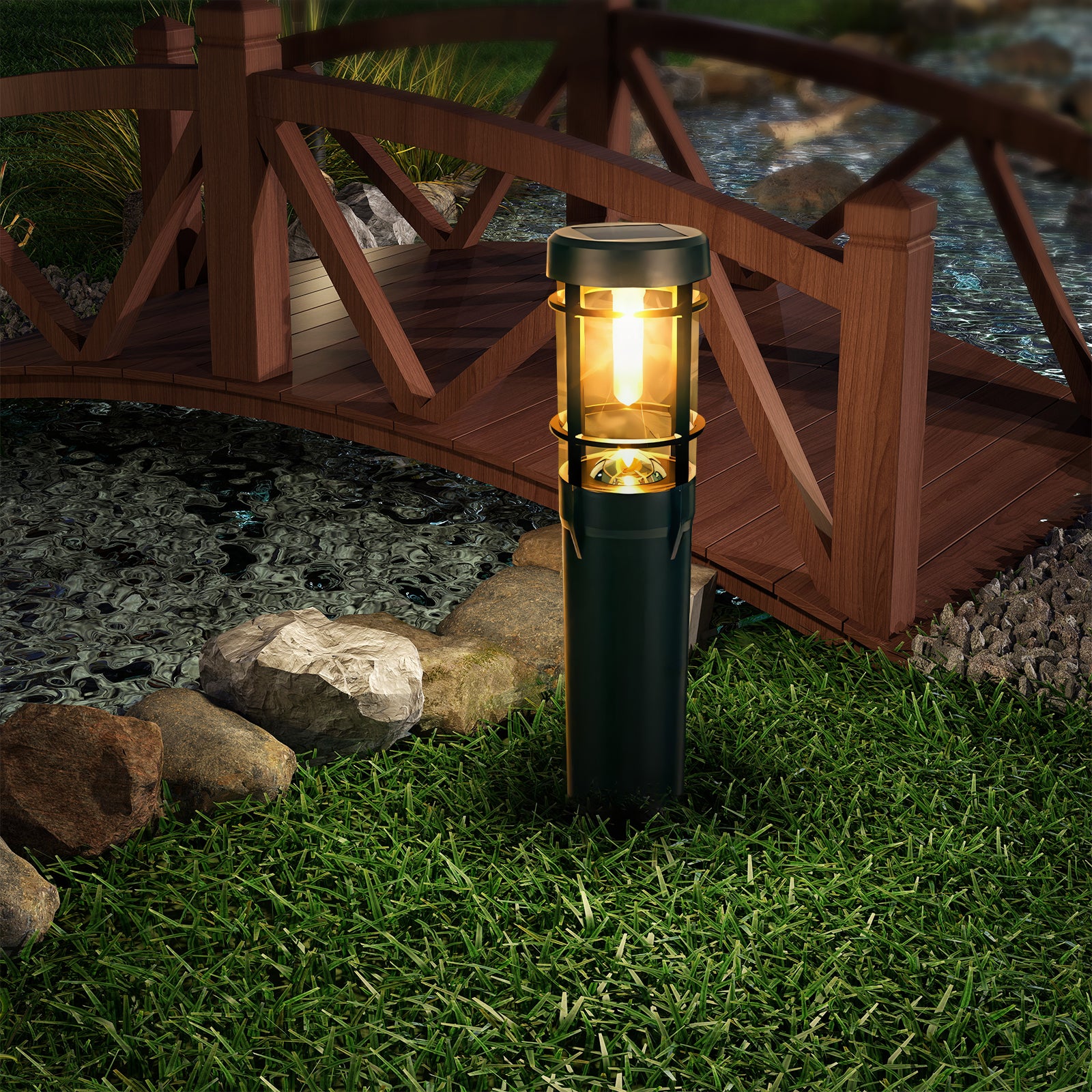 Solar Pathway Lights, Solar Outdoor Lights Up to 14 Hrs Outdoor Waterproof, IP65 Waterproof Solar Garden Lights for Path Pathway Walkway