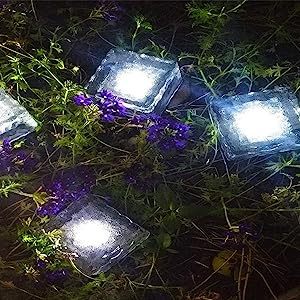 New Solar Crystal Ice Brick Lights ¨C Waterproof Landscape & Garden Ground Lights, Water Drop Design for Balcony & Yard Decor