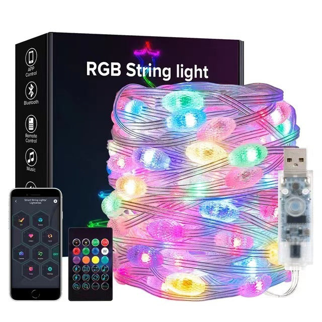 Quntis IP68 RGB Globe String Lights, Waterproof Outdoor Pixel-Control Lights with Bluetooth APP ¨C Perfect for Christmas, Holiday, and Camping Ambience