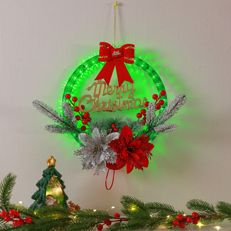 Battery-Powered LED Christmas Wreath Lights ¨C Illuminated Door, Window & Indoor Decoration