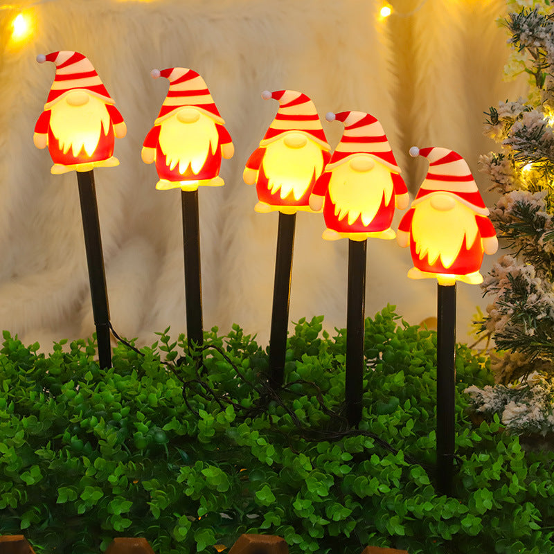 Luces de Estaca Santa Candy Cane 1 a 5 para Jardín y Césped Exterior, Luces Decorativas Solares de Navidad - Perfectas para Decoración de Jardín y Patio | Luces de Navidad solares para exteriores. Estacas para luces de Navidad.