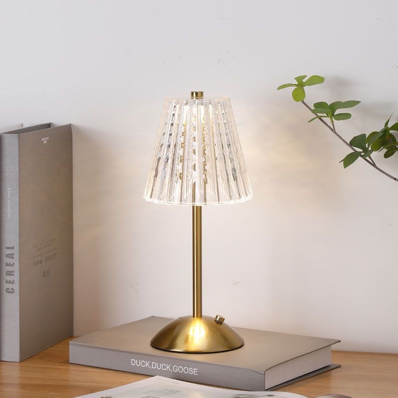 Minimalist Metal Luxury Touch Table Lamp ¨C Creative Diamond Bedroom Nightstand Light, Elegant Touch Control Ambience Lamp