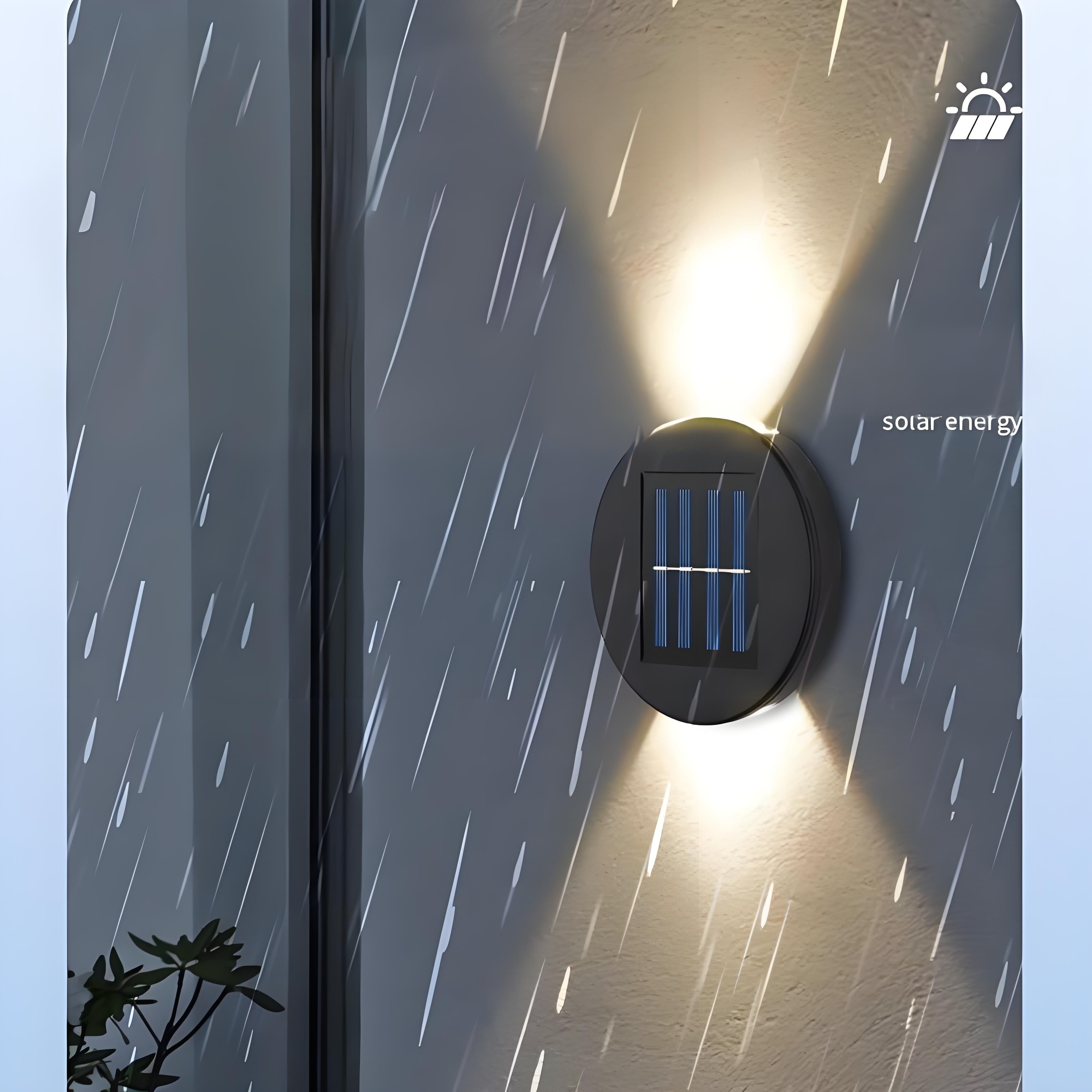 New Solar Wall Light ¨C Waterproof 4-Sided Outdoor Garden & Courtyard Night Light