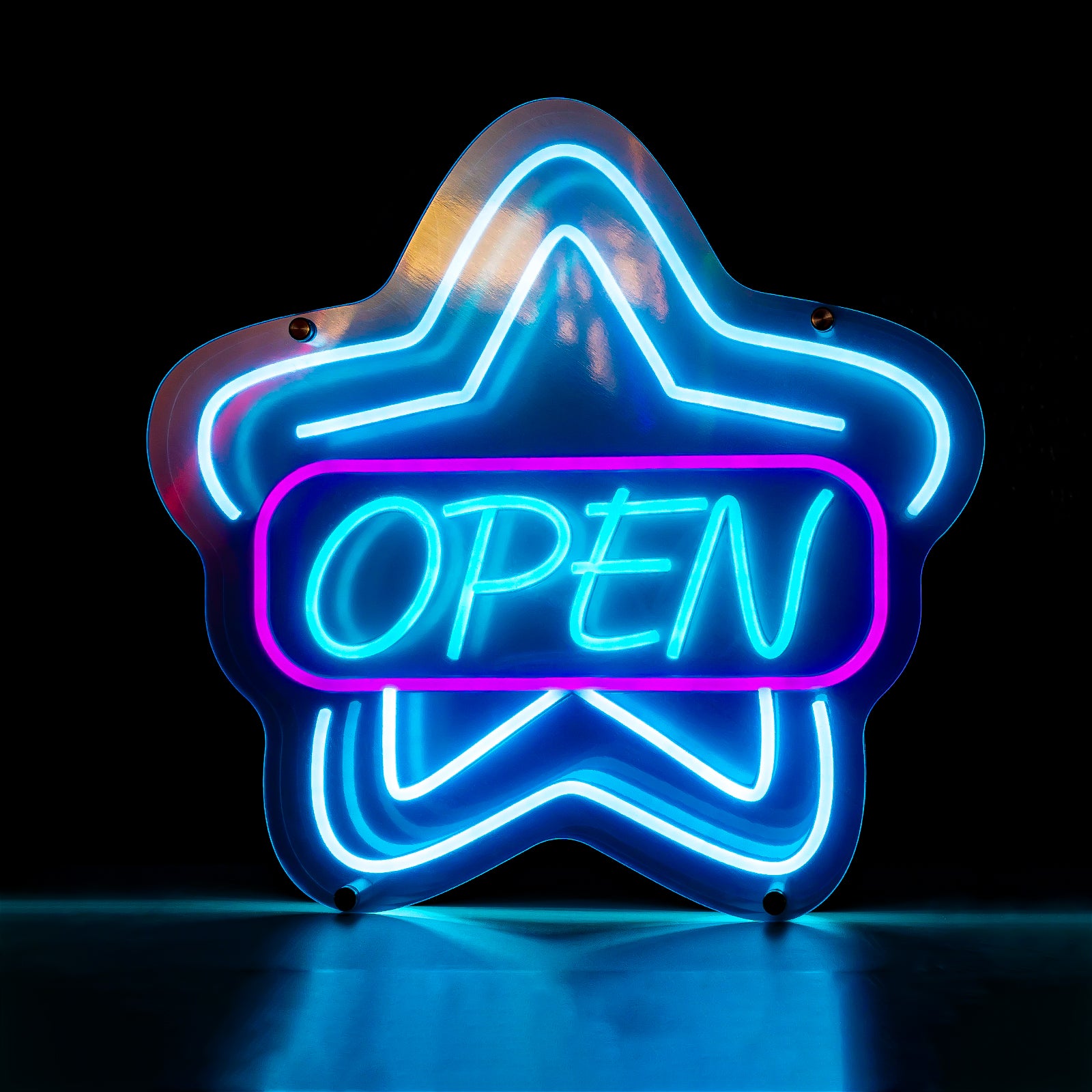 Infinity Mirror Neon "OPEN" Sign – 3D LED Business Sign, Eye-Catching Storefront & Bar Decor