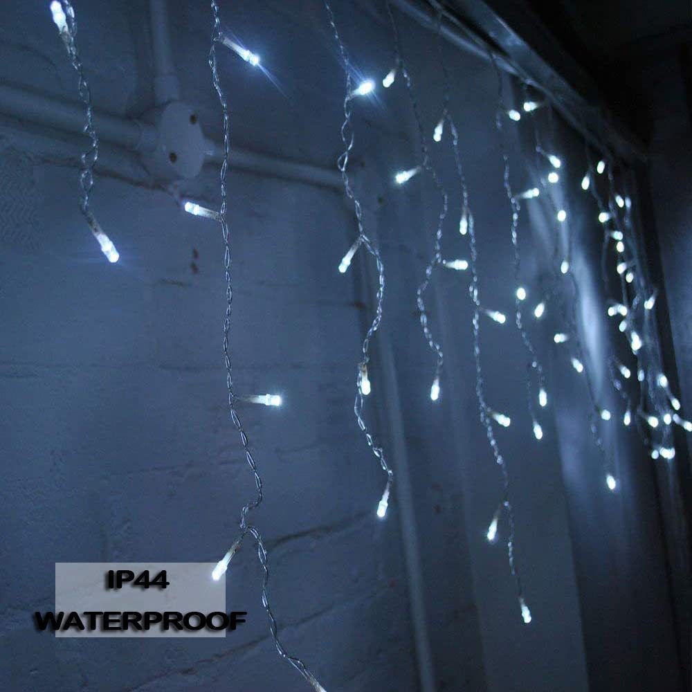 Quntis 15M (49FT) LED Icicle Curtain Lights – Low-Voltage, 8 Modes, Connectable Christmas Fairy Lights for Holiday Decor