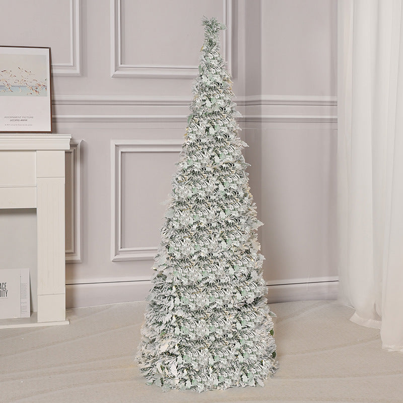 Pre-Lit LED Battery Powered White Christmas Tree – Artificial Xmas Trees 4ft, 5ft, 6ft with Lights, Perfect Holiday Decor