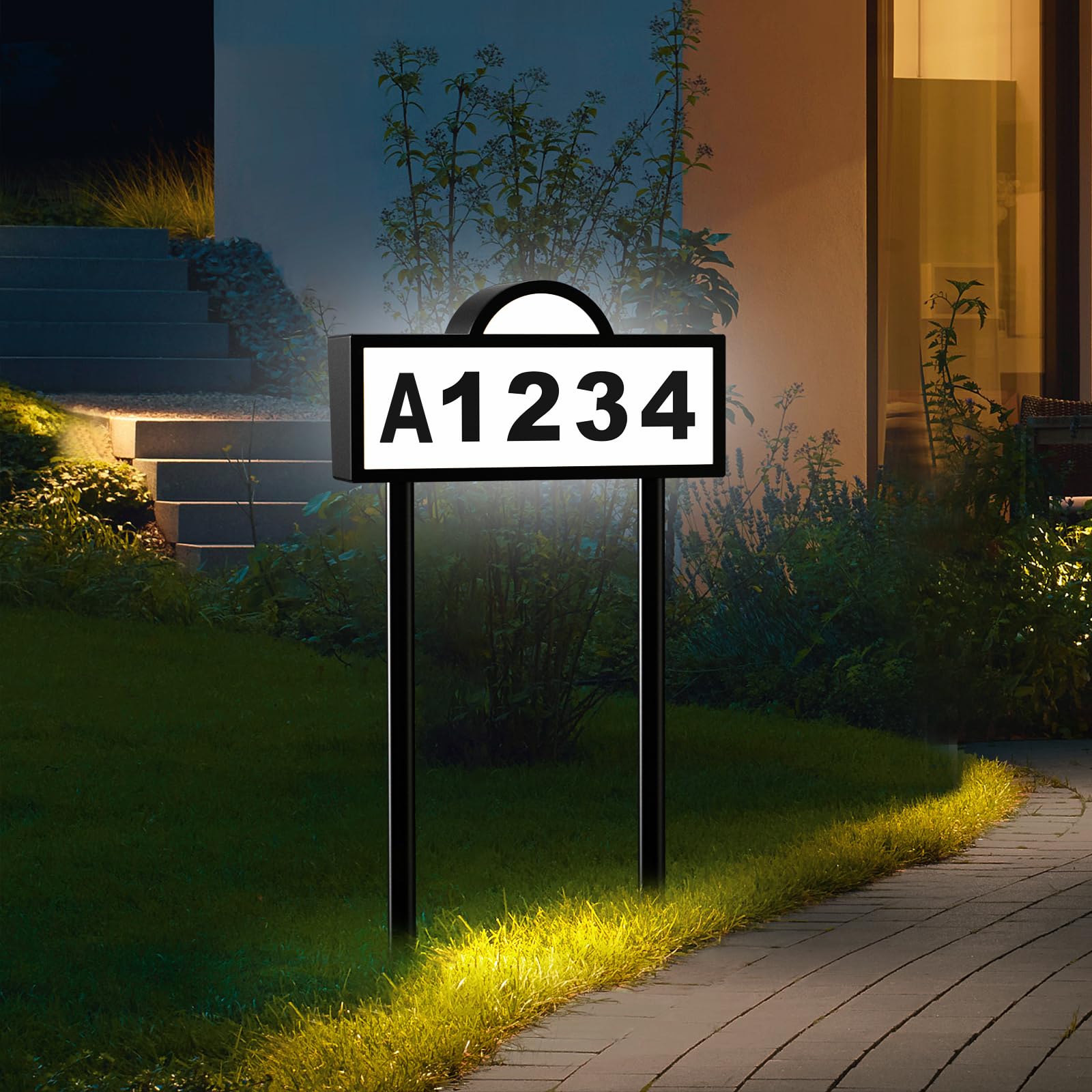 Waterproof Solar Powered 3 Color LED Illuminated House Number Signs