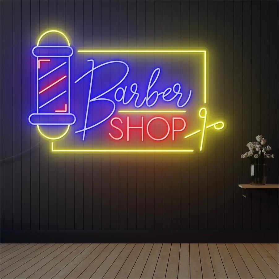 "Barbers" Custom LED Neon Sign – Classic Elegance Meets Modern Sophistication for Grooming Spaces