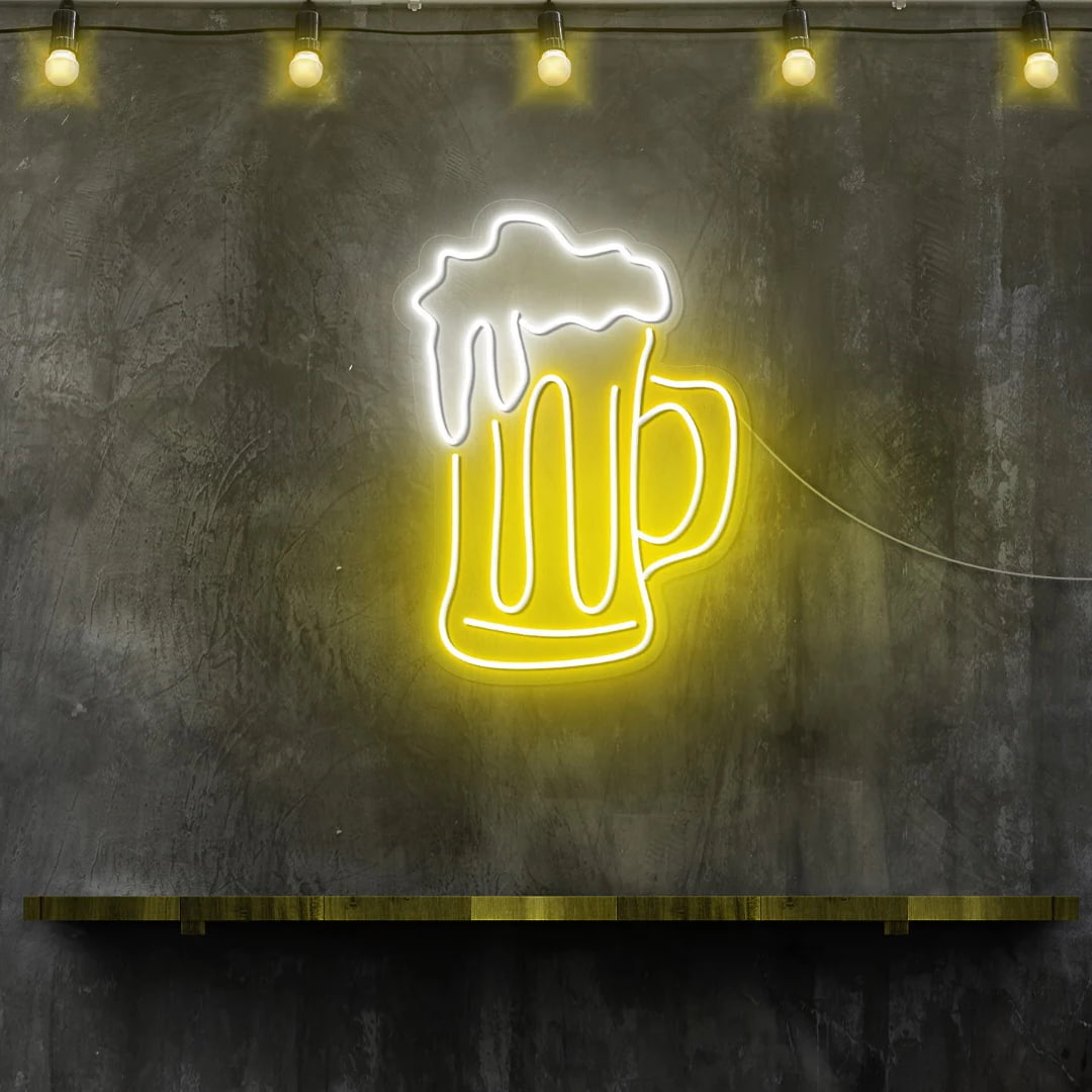 "Classic Beer Mug" Neon Sign – Perfect Addition for Bars and Social Spaces