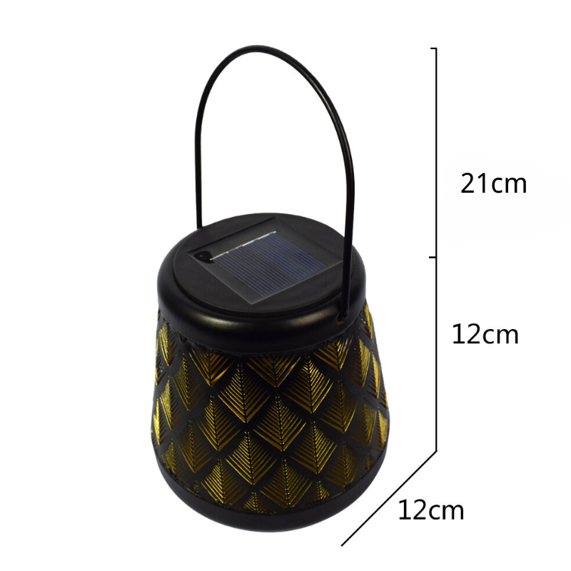 IP55 New European Style Solar Garden Lantern ¨C Hollow Iron Outdoor Yard & Patio Decor Light