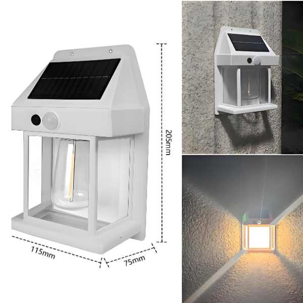 IP55 Solar Tungsten Wire Lights ¨C Motion Sensor Outdoor Wall Light for Garden & Villa, Auto On at Dusk