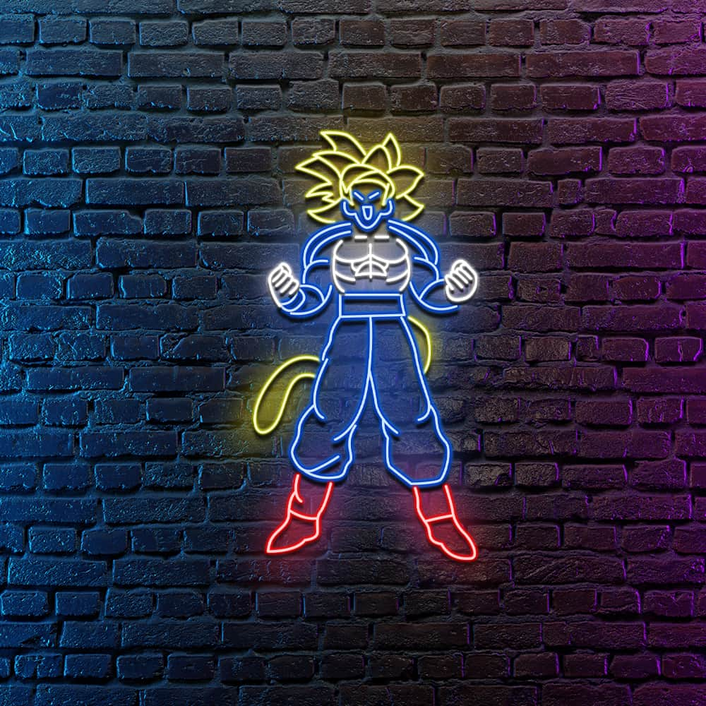 Songoku Super Saiyan Neon Sign – Dynamic, High-Energy Decor for Anime and Gaming Enthusiasts