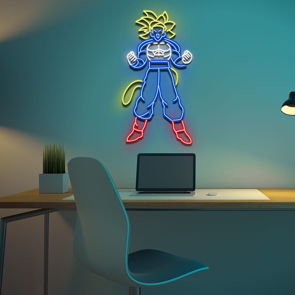 Songoku Super Saiyan Neon Sign – Dynamic, High-Energy Decor for Anime and Gaming Enthusiasts