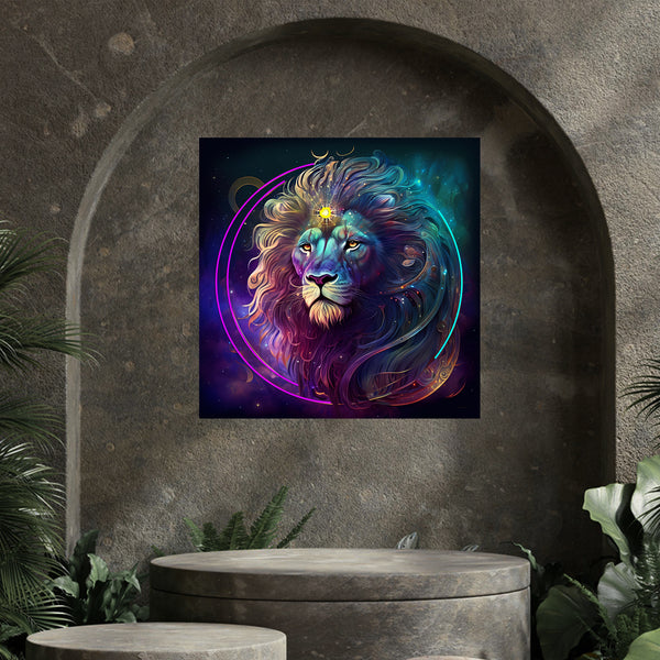 Leo Zodiac Neon Sign Majestic Lion Design with Vibrant Neon Glow for Living Rooms Bedrooms Offices