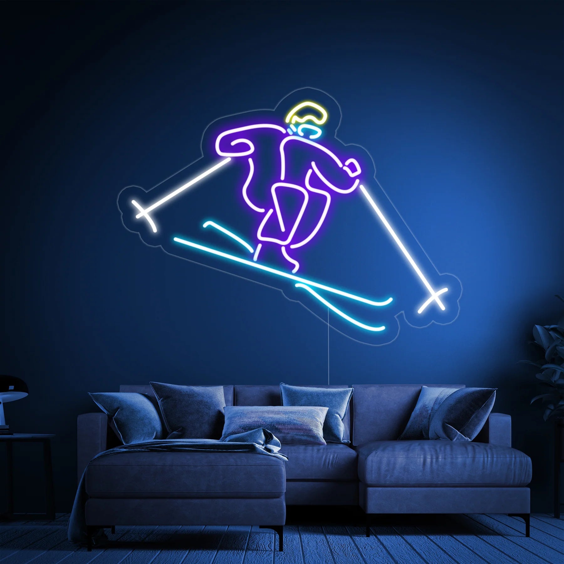 Ski Neon Sign, Apres Ski, Ski Goggles, Custom Apres Ski Sign, Ski WAll Decor, Gift for Skier