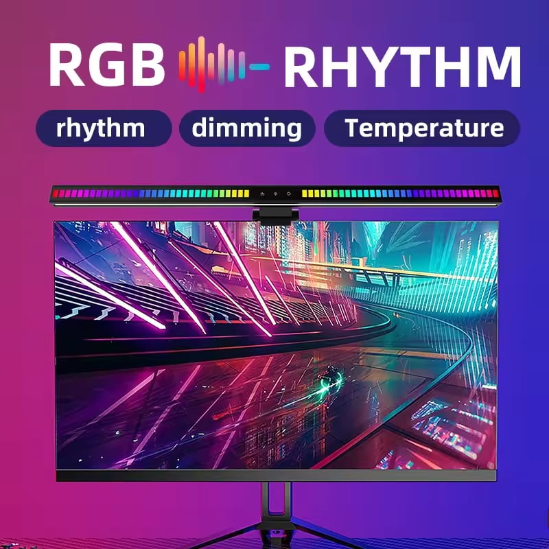 RGB lighting sync sound voice music computer gaming ambient monitor light bar screen lamp for computer screen office