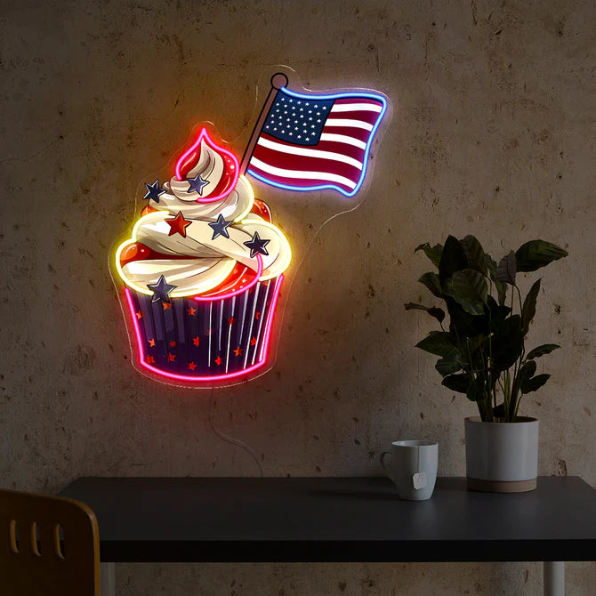 Cupcake Neon Sign UV Printed Kitchen Led Light