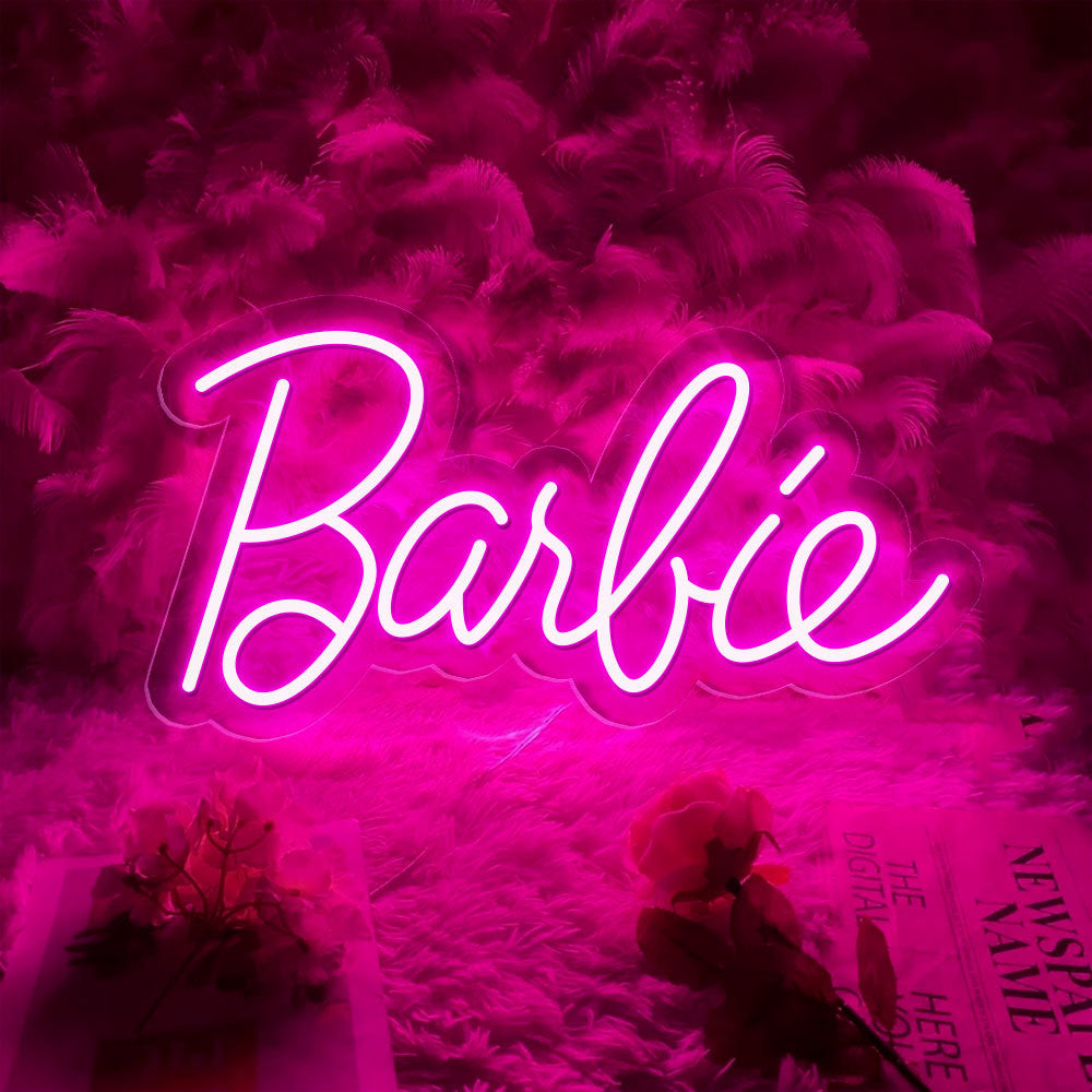 "Barbie" Neon Sign in Luminous Pink – Iconic and Playful Decor for Bedrooms, Game Rooms, and Fashion Spaces