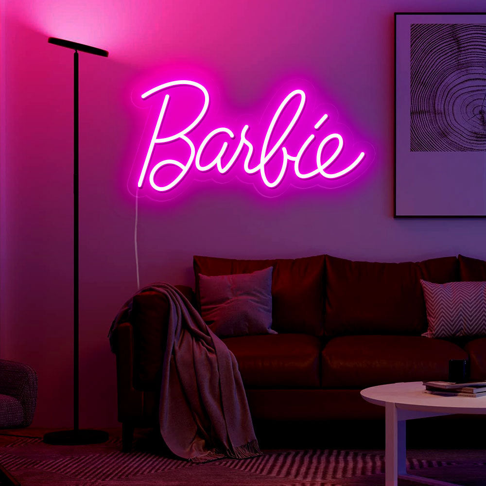 "Barbie" Neon Sign in Luminous Pink – Iconic and Playful Decor for Bedrooms, Game Rooms, and Fashion Spaces