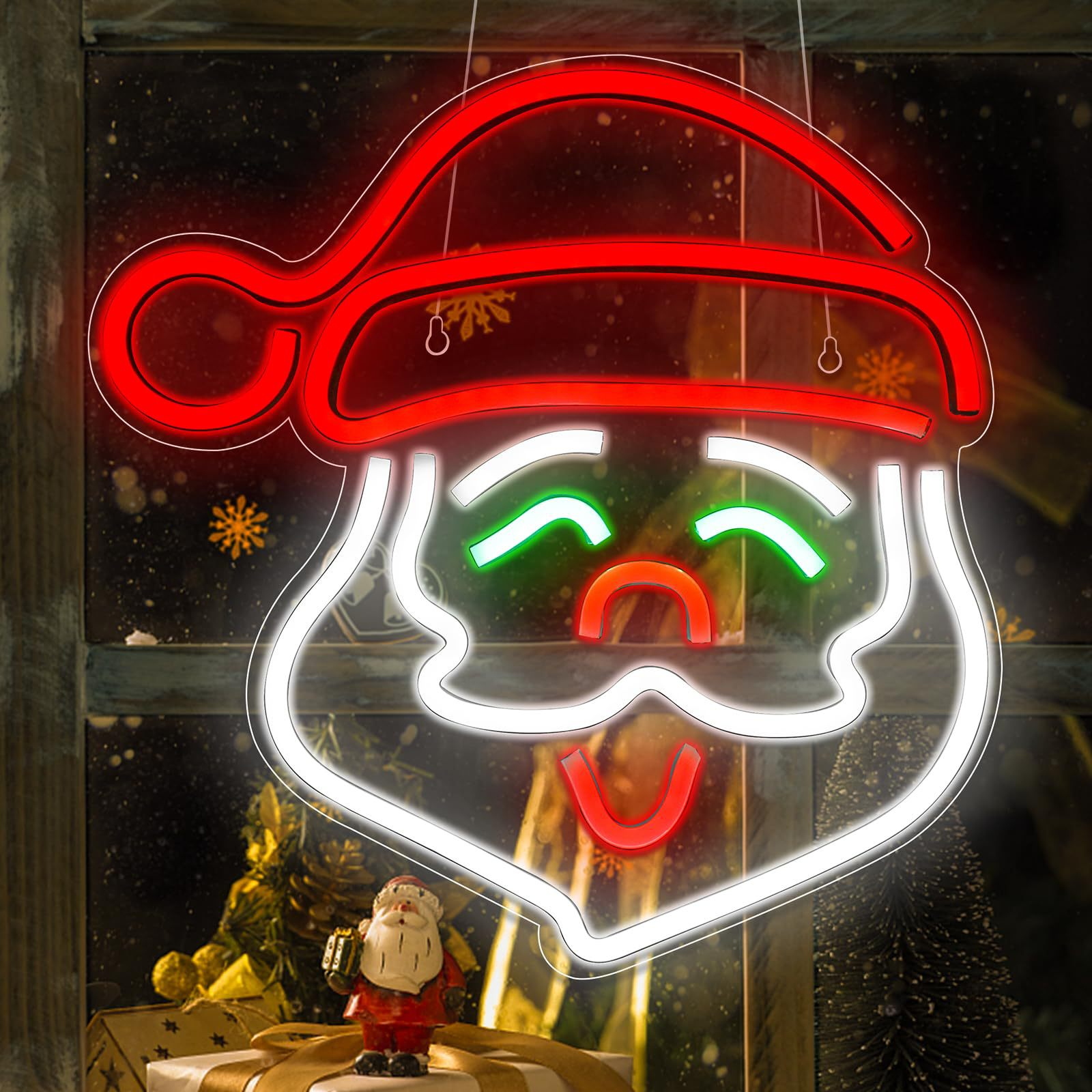 Christmas Gifts: Charming Santa Claus Neon Christmas Lights, Multicolor LED Decoration for Homes (Minimum Size 16in), Perfect for Creating a Festive Atmosphere and an Ideal Gift for Kids