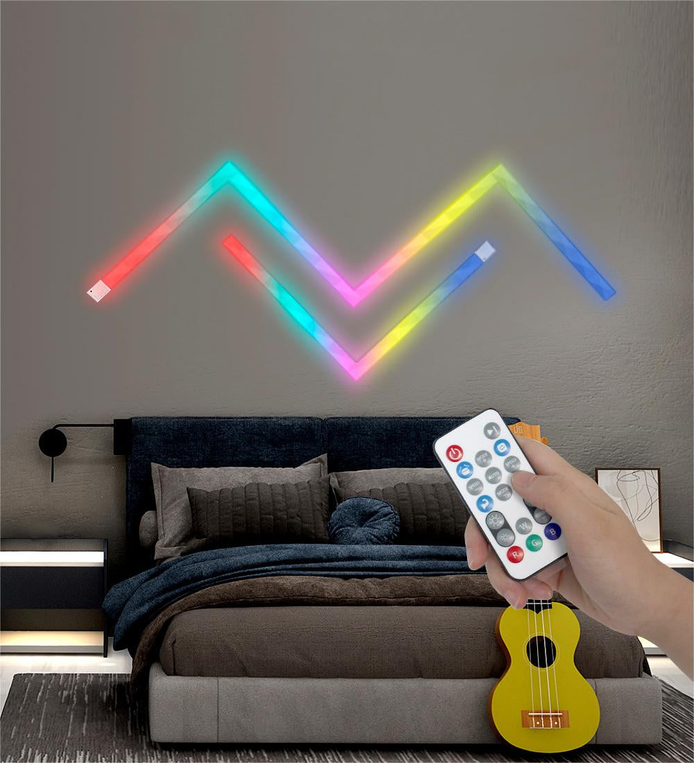 RGB LED Wall Sconce with Remote and APP Control, RGB Glide Wall Light Bar for Gaming TV Bedroom Streaming