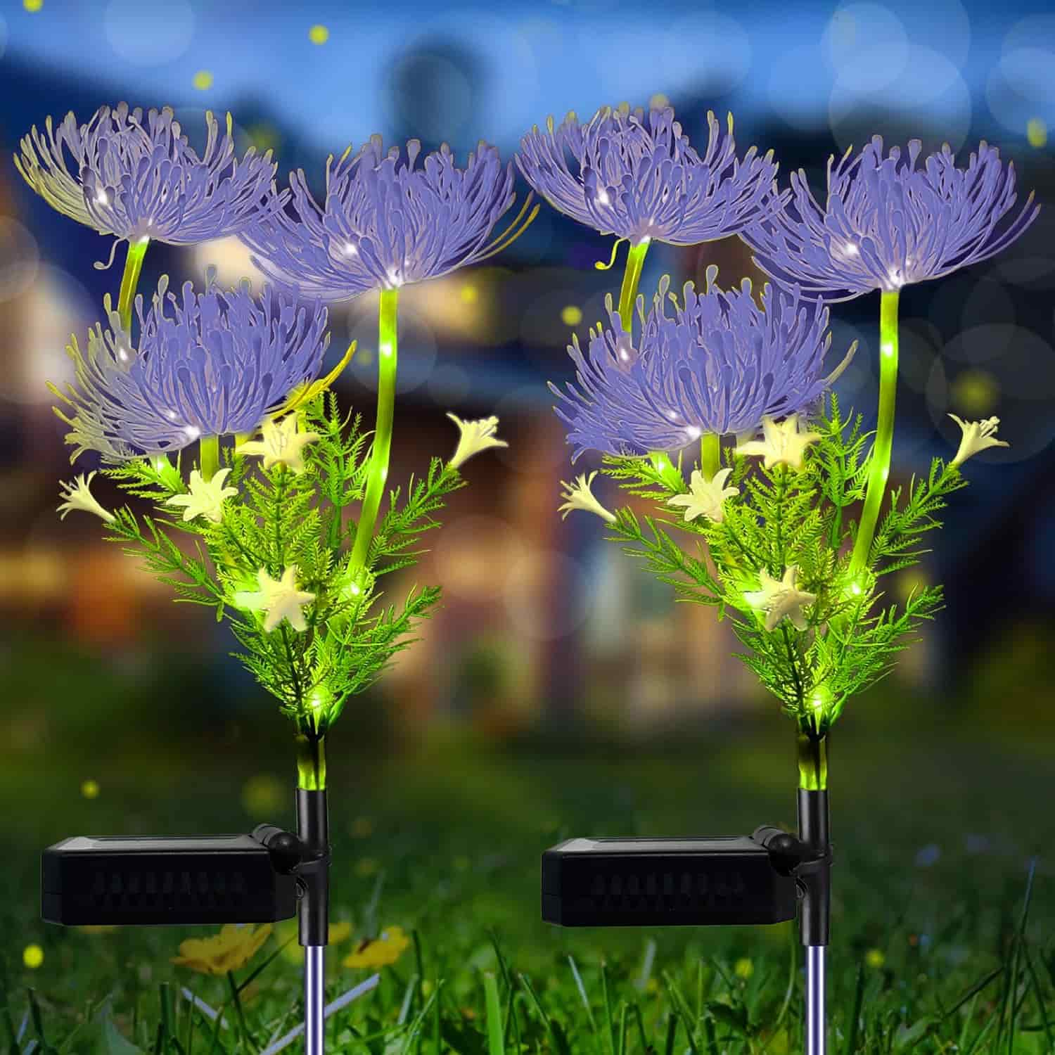 Solar Garden Lights-Colored Solar Flowers Lights-Outdoor Waterproof for store Front Yard-Garden Decoration (Pack of 4)