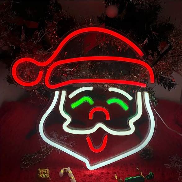 Christmas Gifts: Charming Santa Claus Neon Christmas Lights, Multicolor LED Decoration for Homes (Minimum Size 16in), Perfect for Creating a Festive Atmosphere and an Ideal Gift for Kids