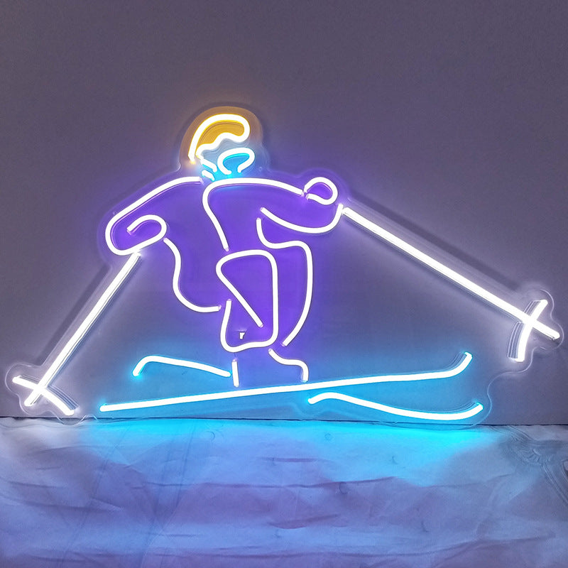 Ski Neon Sign, Apres Ski, Ski Goggles, Custom Apres Ski Sign, Ski WAll Decor, Gift for Skier