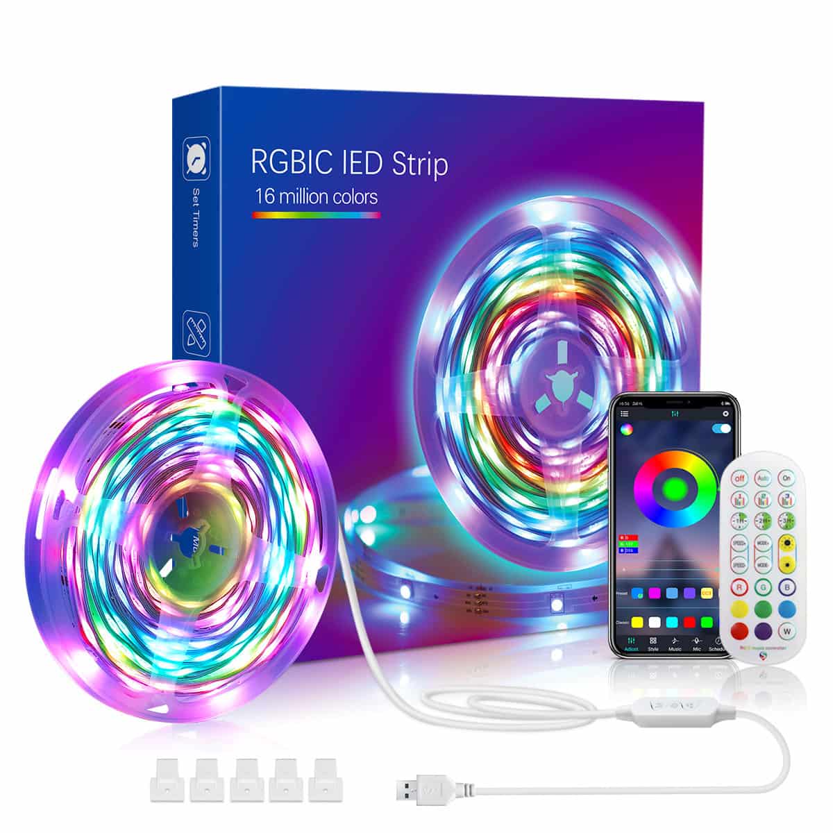 Led Light Strips with Music Sync RGB LED Light Strips,Music Sync Color Changing LED Lights for Bedroom,Indoor Light