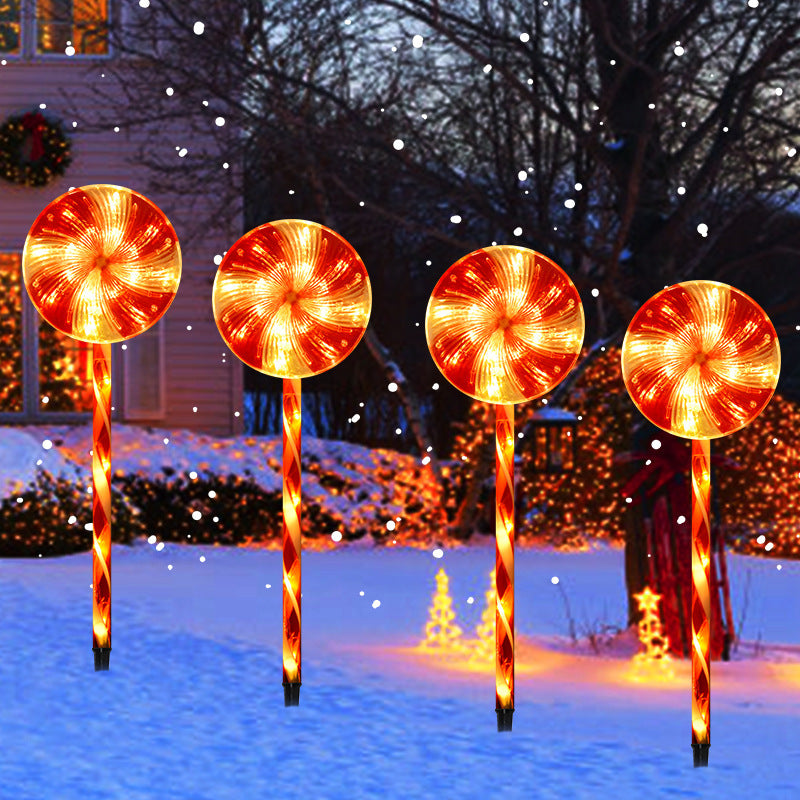 One-to-Five Outdoor Solar Christmas Lights ——LED Solar Lollipop Lights – Waterproof Candy Cane Shaped Christmas Decorations for Outdoor Holiday Magic, Perfect for Festive Yard and Garden Displays.Candy Diameter 18CM.Christmas Light Stakes.