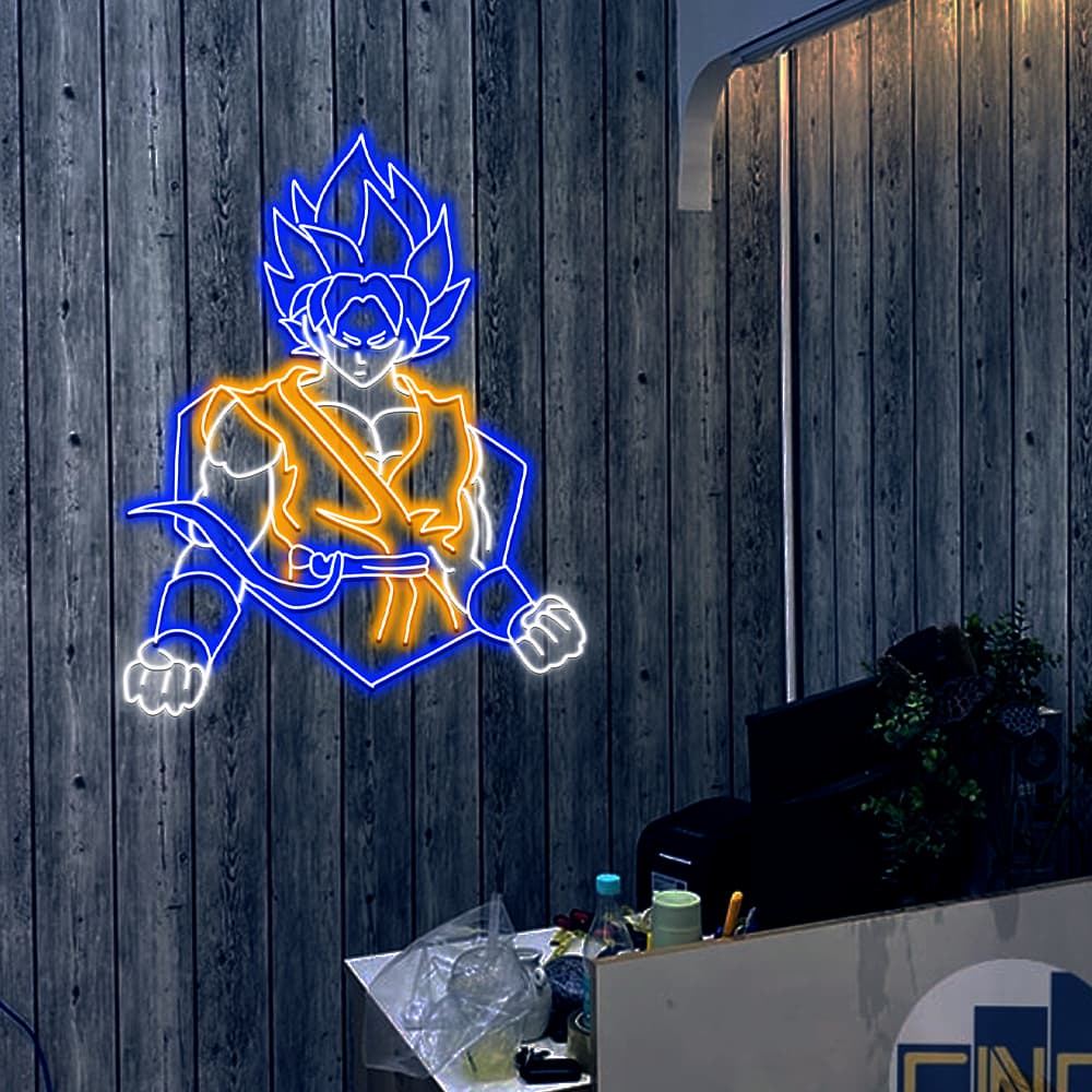 Goku Super Saiyan Blue Neon Sign ¨C Vibrant, Durable D¨¦cor for Dragon Ball Z Fans