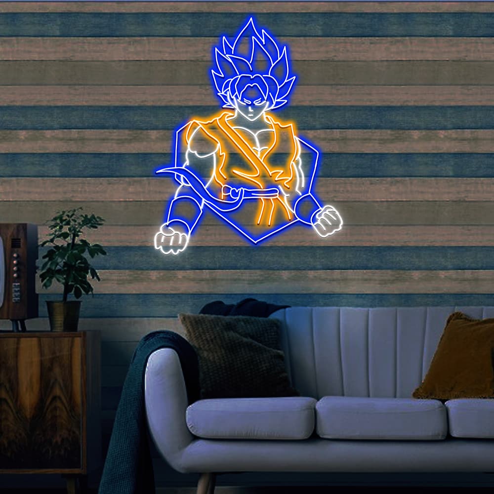 Goku Super Saiyan Blue Neon Sign – Vibrant, Durable Décor for Dragon Ball Z Fans