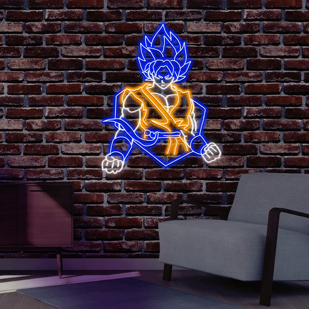 Goku Super Saiyan Blue Neon Sign – Vibrant, Durable Décor for Dragon Ball Z Fans