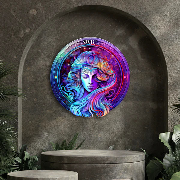 Virgo Zodiac Neon Sign Celestial Elegance for Astrology Enthusiasts Meditation Rooms Art Studios Living Spaces