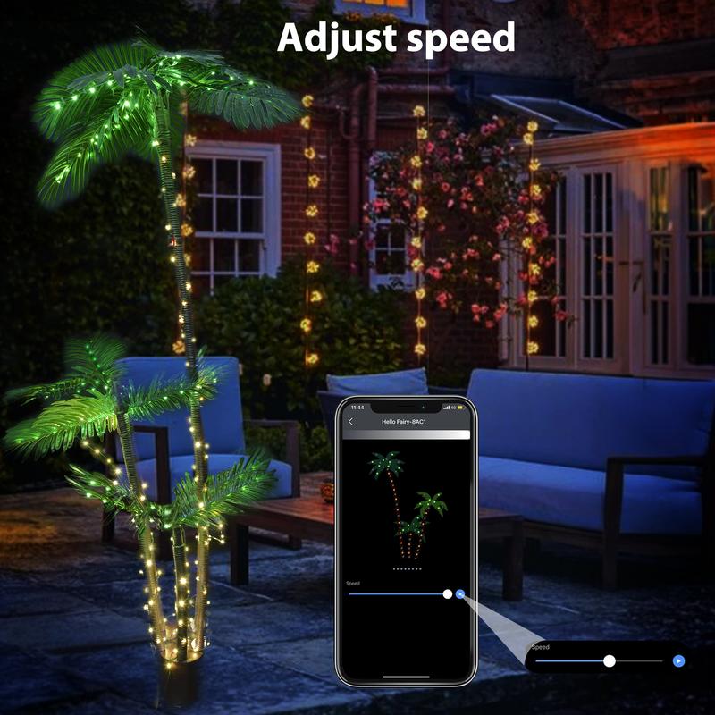 7ft Glowing Palm Tree,LED Decorative Light,Weatherproof festive decor for Indoor/Outdoor Use,Party wedding holiday patio beach decoration lights