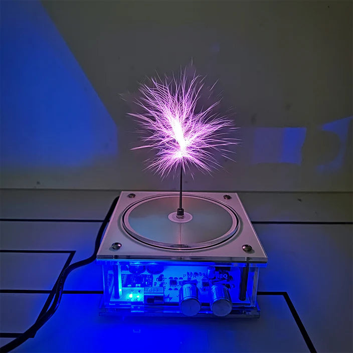 Hand-touchable Lightning Novelty Light,Bluetooth Music Tesla Coil, Touchable Artificial Lightning Spark Gap Arc Generator, Wireless Transmission Experiment Model