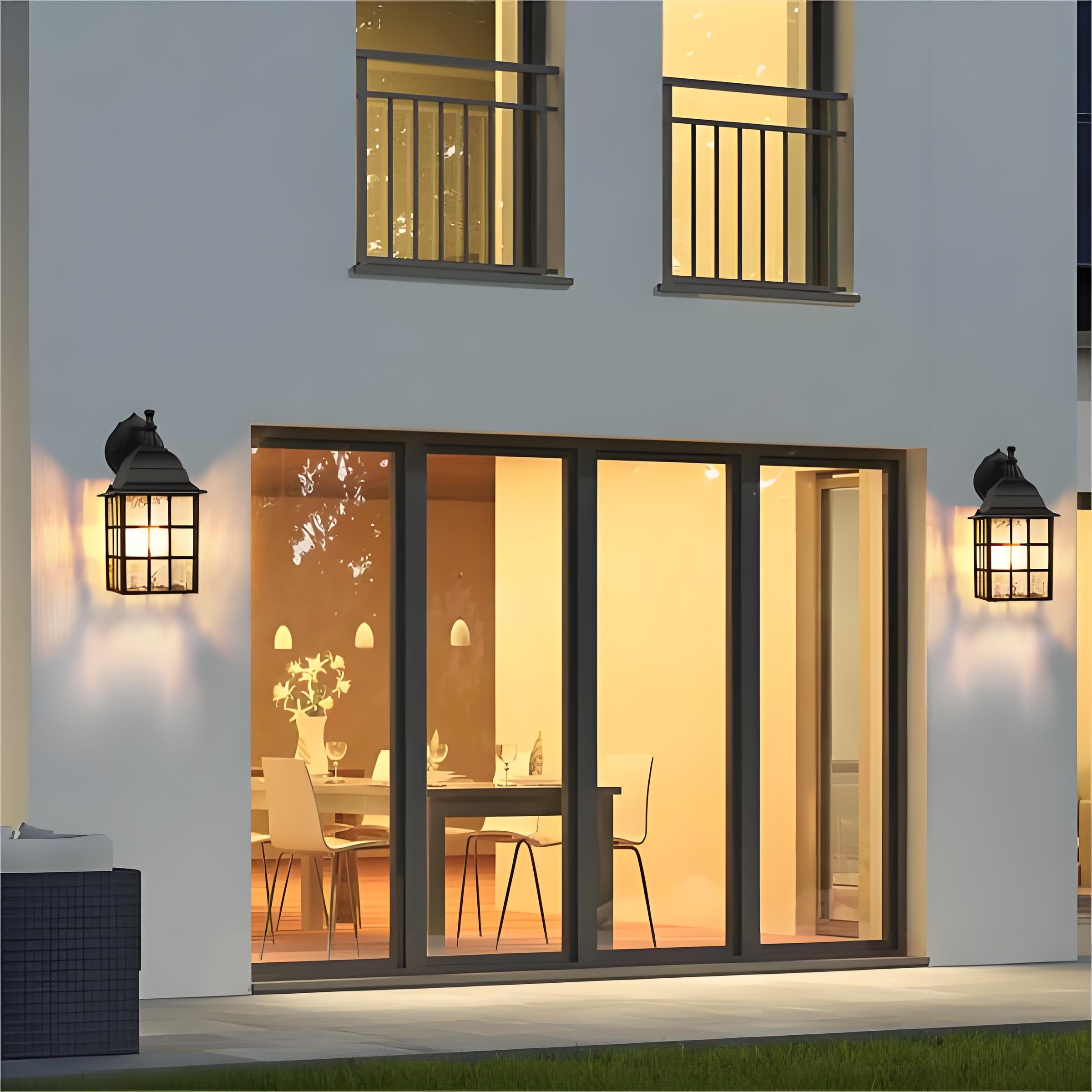 Outdoor Wall Lights, Sensor Exterior Light Fixtures Wall Mount, Porch Lights, Black Wall Lantern Wall Lamp, Waterproof Wall Sconce, Outside Lighting for Garage, Front Door