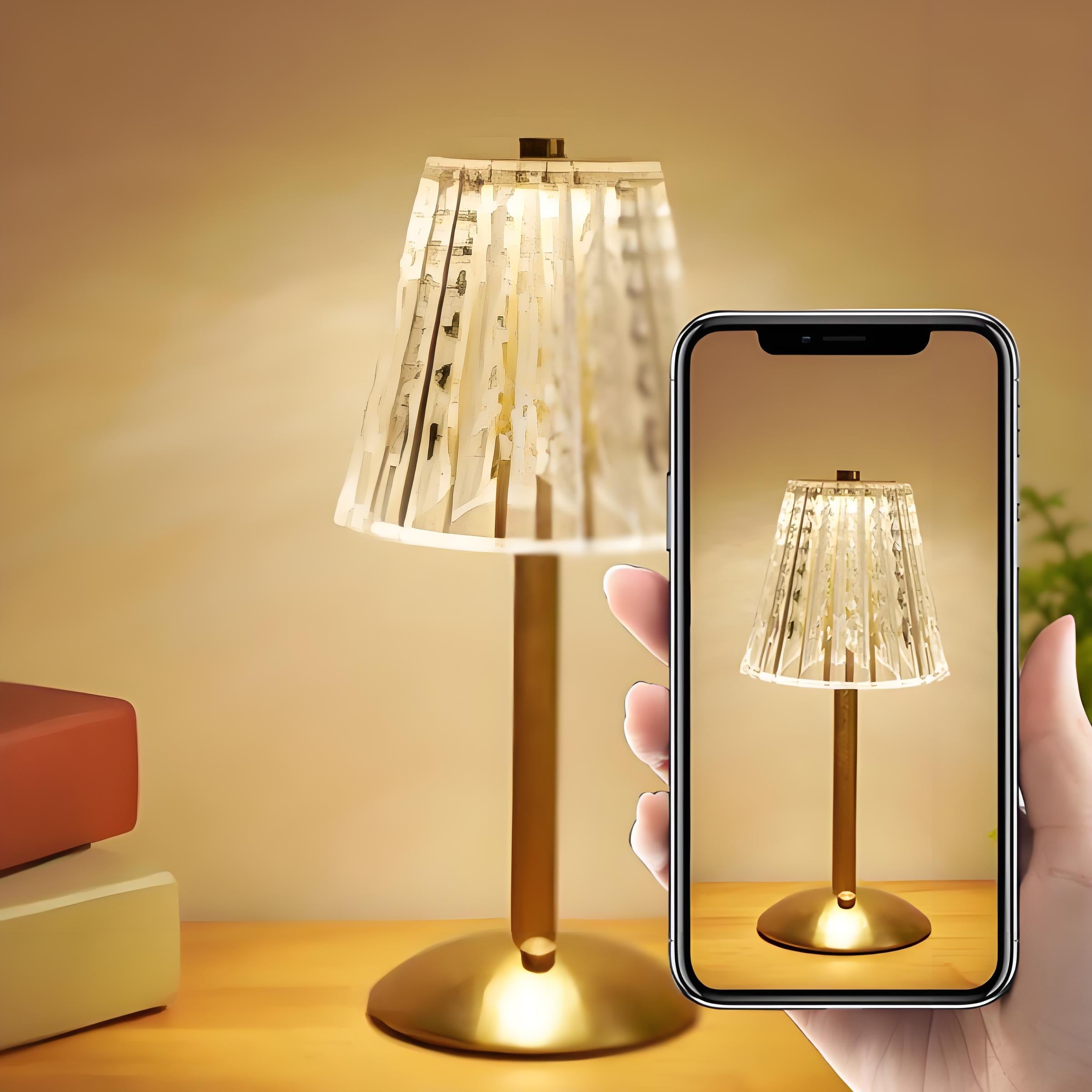 Minimalist Metal Luxury Touch Table Lamp ¨C Creative Diamond Bedroom Nightstand Light, Elegant Touch Control Ambience Lamp