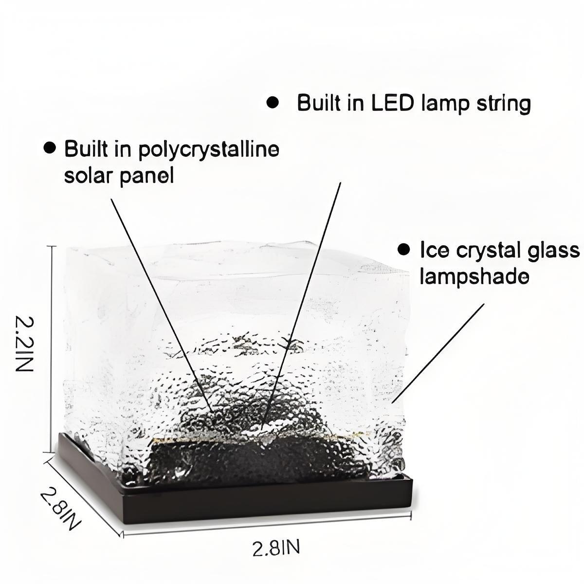 New Solar Crystal Ice Brick Lights ¨C Waterproof Landscape & Garden Ground Lights, Water Drop Design for Balcony & Yard Decor