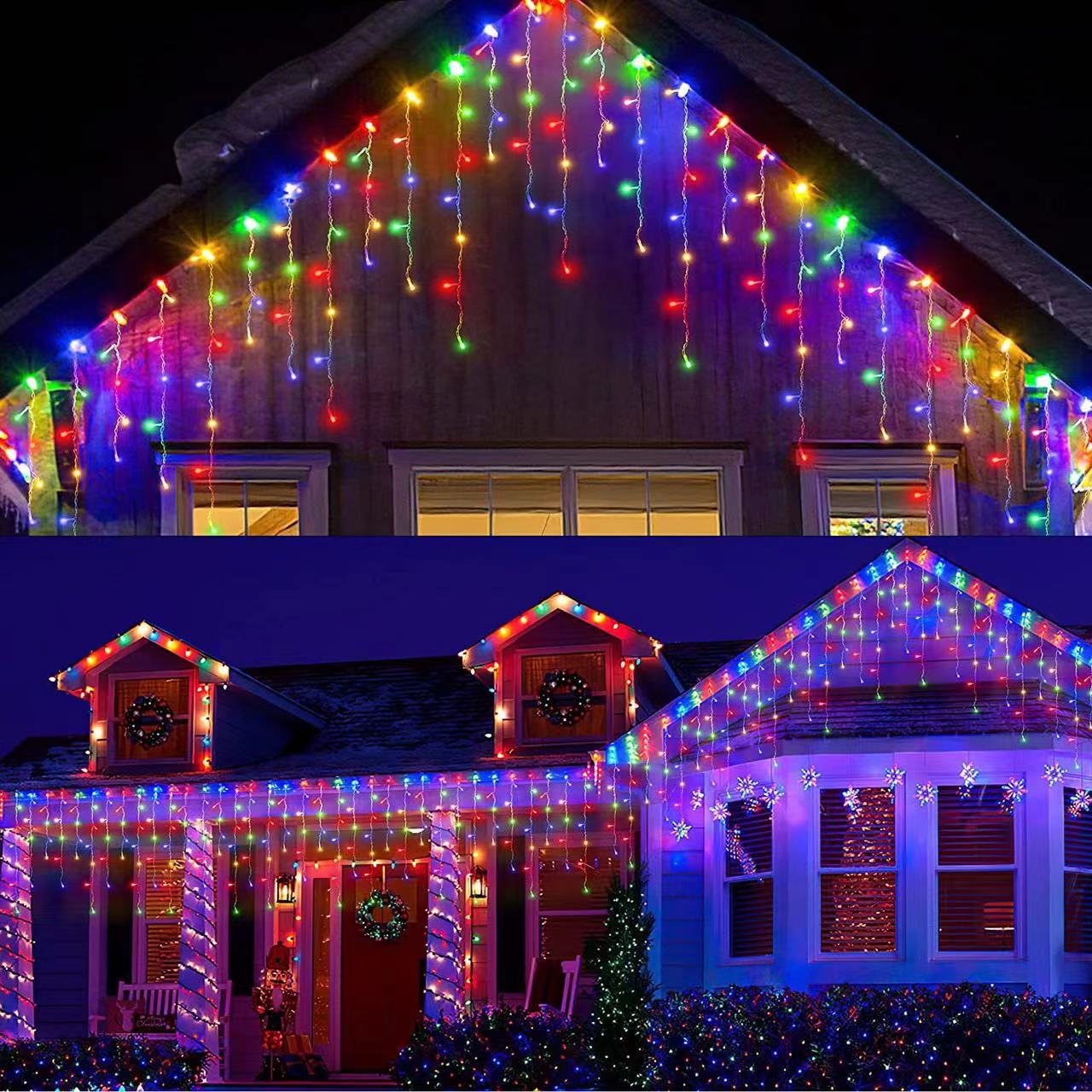 Quntis 19,7 pieds 150 LED Lumières de Rideau Solaires – Lumières de Fée Clignotantes pour Décorations de Vacances et de Noël en Extérieur