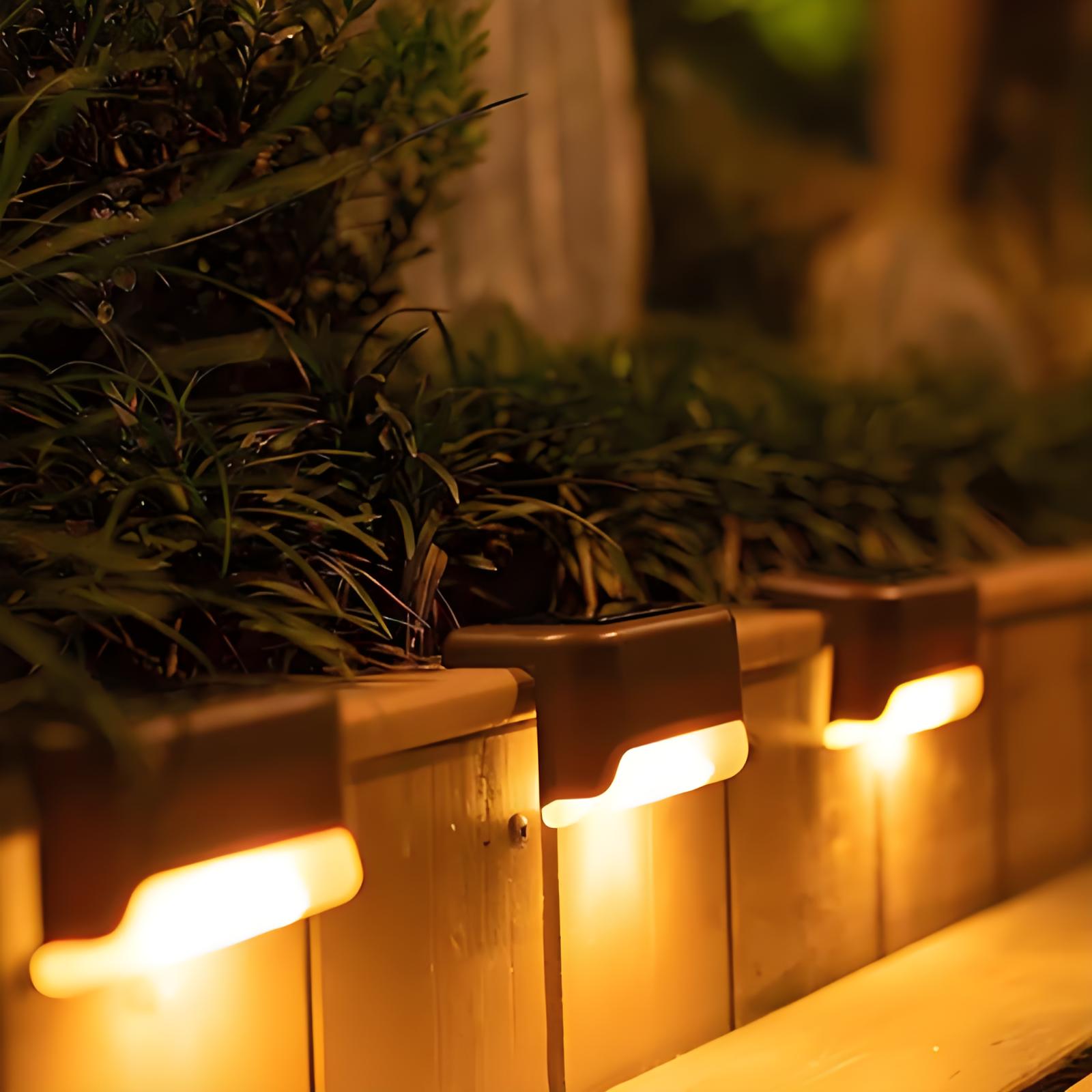 Wasserdichte Solar-Stufenlichter für Garten, Treppe, Balkon und Zaun | Außenlandschafts-LED-Beleuchtung