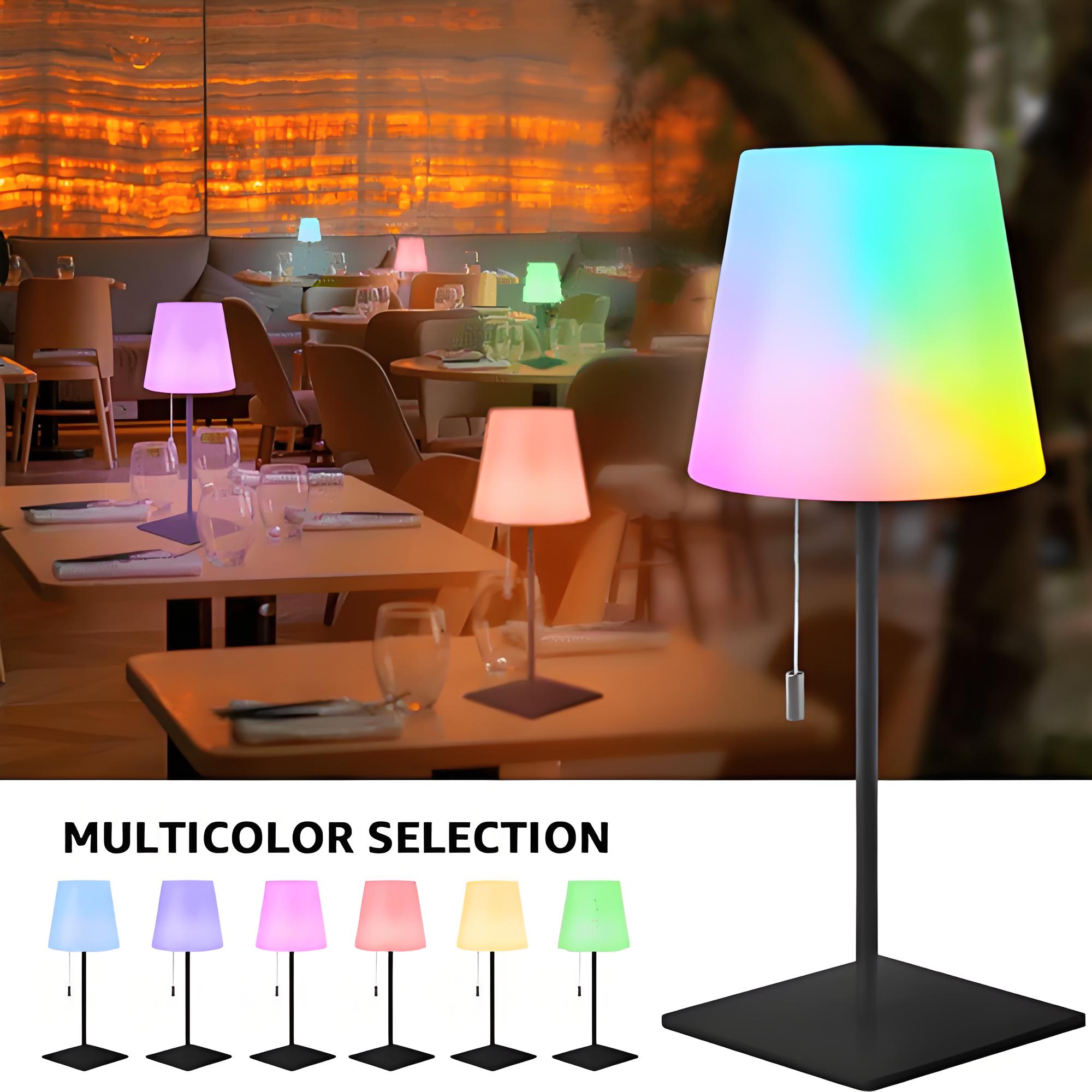 RGB Cordless Lamp for Outdoor Patio Decor, Shower Lamp Waterproof Lampshade & Metal Base