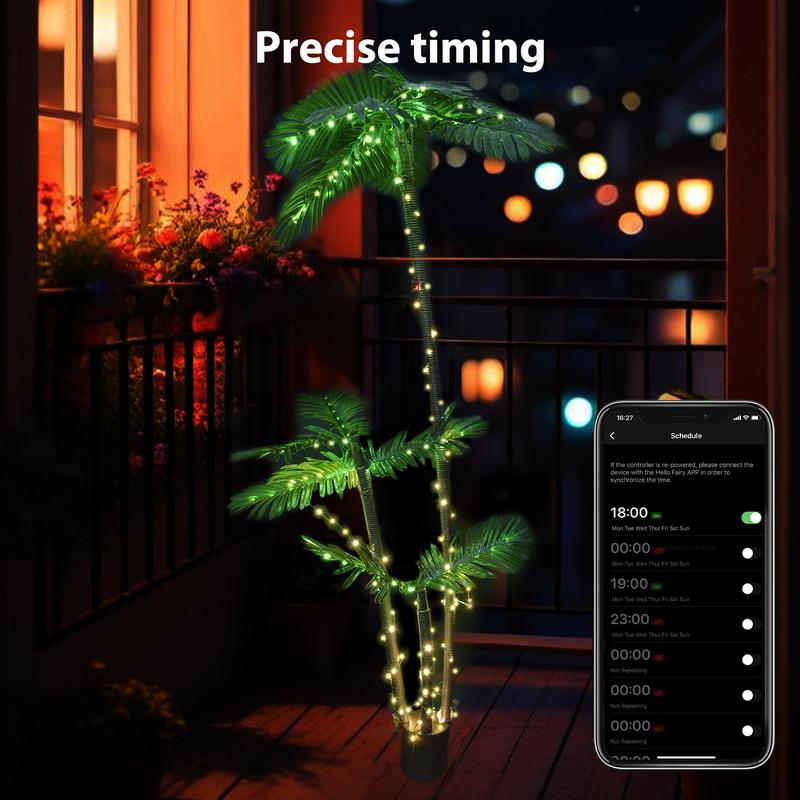 7ft Glowing Palm Tree,LED Decorative Light,Weatherproof festive decor for Indoor/Outdoor Use,Party wedding holiday patio beach decoration lights