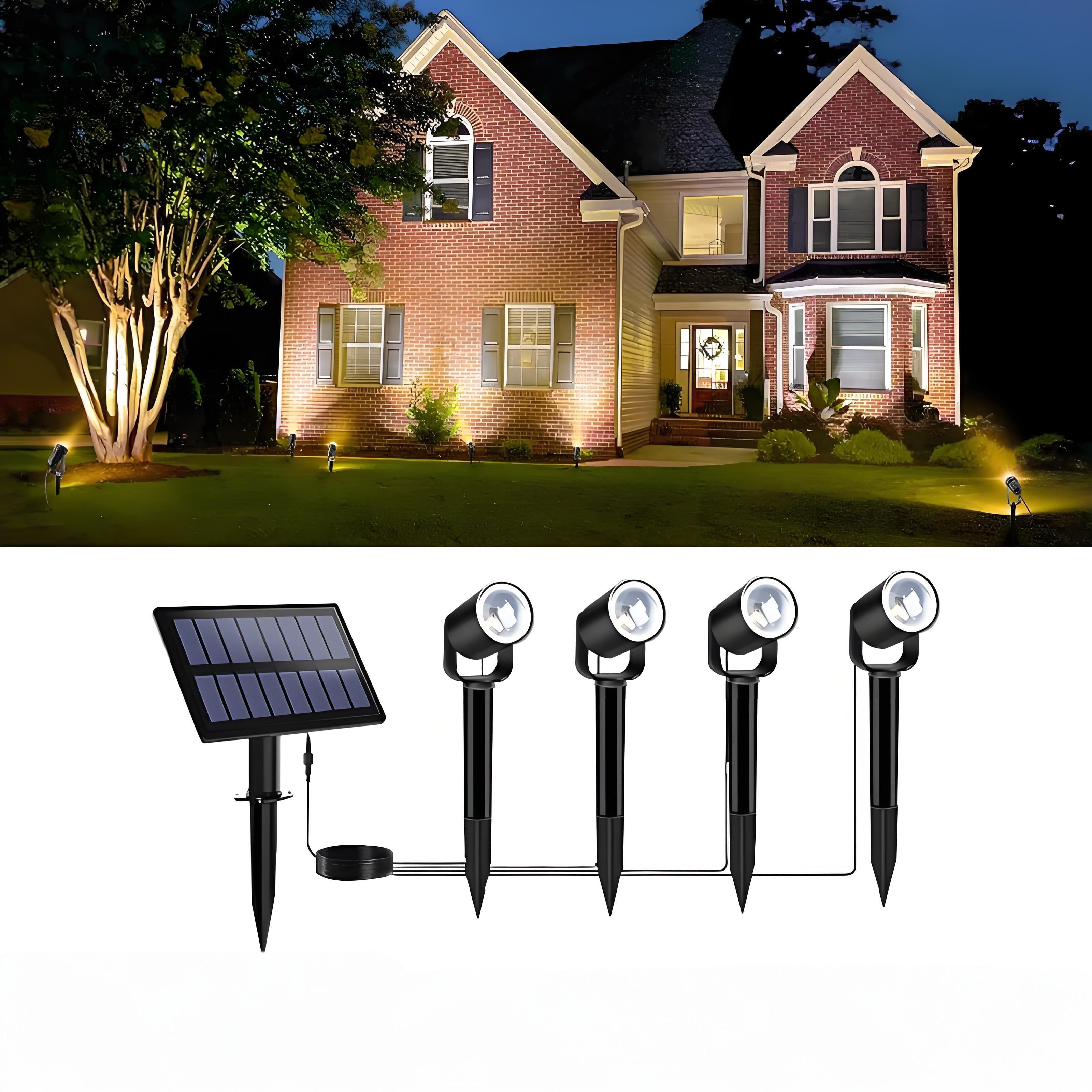 New Solar Spotlight ¨C 4-in-1 Outdoor Garden Stake Lights, Split Design for Pathway & Lawn Lighting