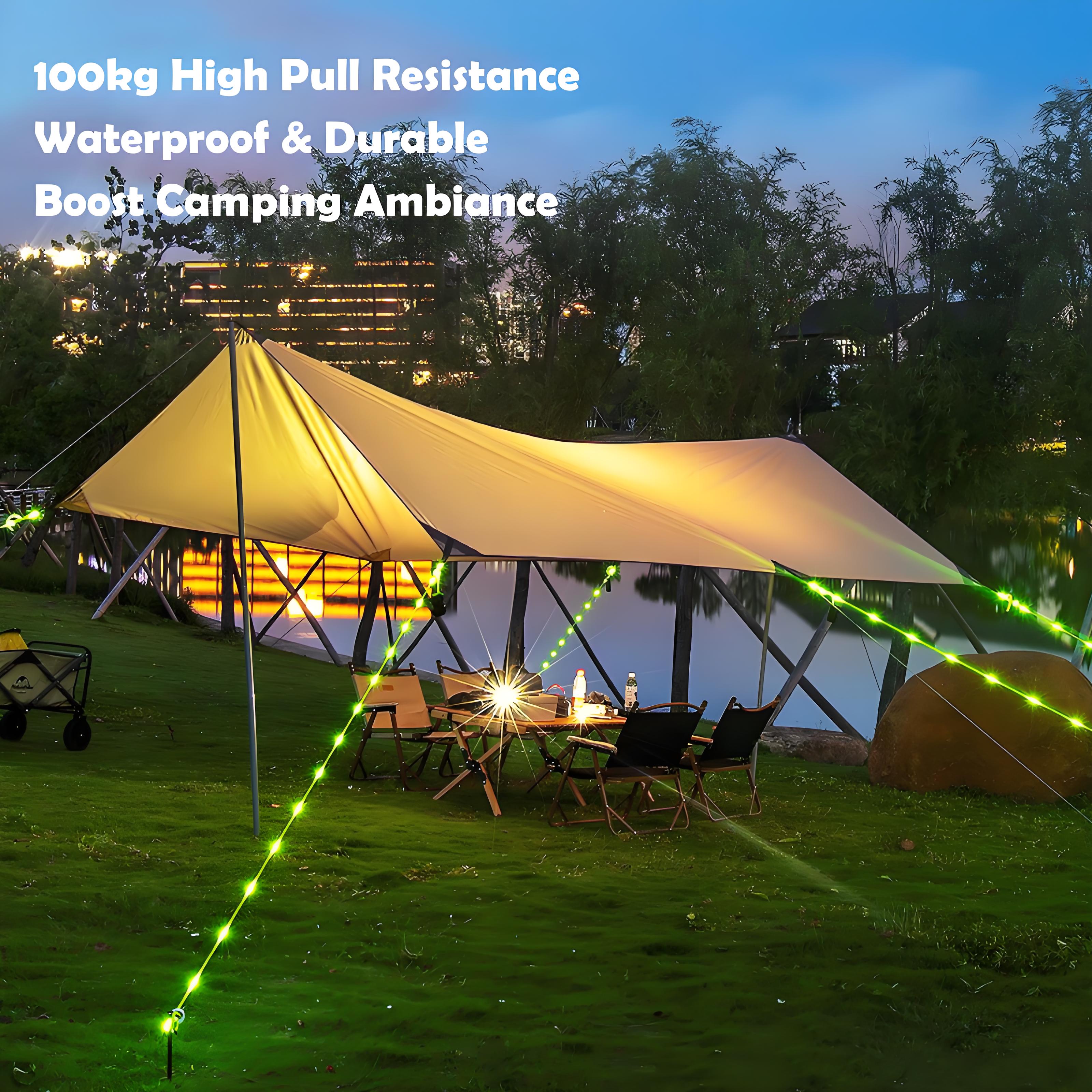 8Models New Canopy Tent Camping Decorative Lights, Waterproof Luminous Guy Rope Lights, Tent Anti-trip Lights, Camping Light Strings.