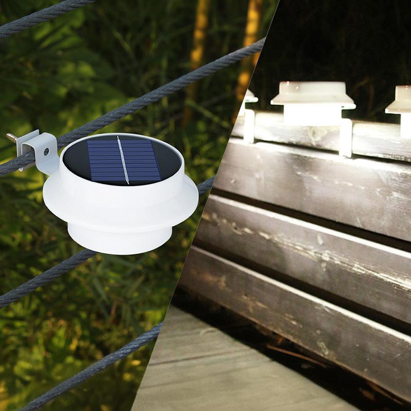 Solar Powered Gutter Lights Outdoor Decorative Waterproof Led Fence L for Railing, Outside Wall, Deck, Garden, Path, Backyard, Sidewalk, Yard, Patio, No Drilling Installation