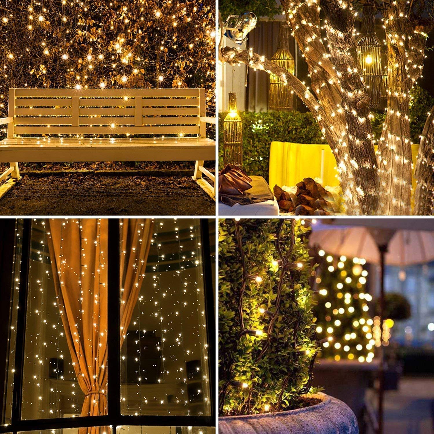 Quntis Waterproof Christmas String Lights – 8 Modes, Available in 2 Sizes for Holiday & Xmas Decor