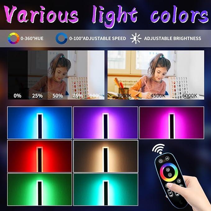 Outdoor Modern Wall Light, 7 Colour RGB Dimmable Long Wall Sconce, IP65 Waterproof Simple Acrylic Exterior Wall Mount Lights Fixtures for Patio House Garage, Front Door, Porch
